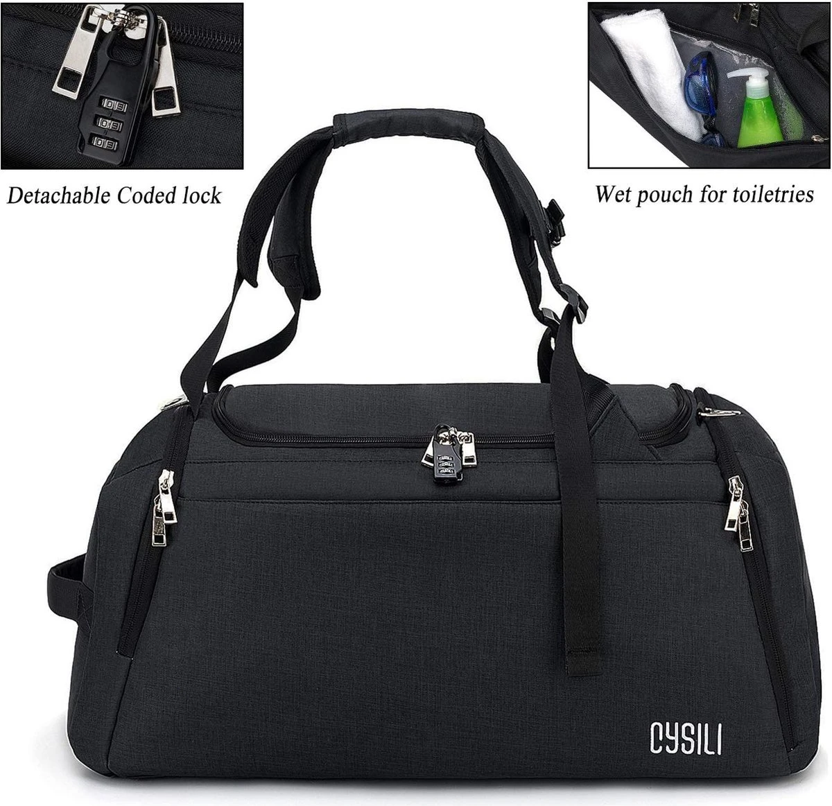 CySILI® Reistas, sporttas, kan als rugzak gedragen worden, handbagage, met schoenenvak en vak voor natte spullen, met cijferslot - voor dames en heren - tas voor sport, fitness, 42 liter inhoud, gym - travel bag & duffel bag CySILI® Reistas, Sporttas, Kan Als Rugzak Gedragen Worden, Handbagage, Met Schoenenvak En Vak Voor Natte Spullen, Met Cijferslot - Voor Dames En Heren - Tas Voor Sport, Fitness, 42 Liter Inhoud, Gym - Travel Bag & Duffel Bag -Fitnessapparatuur Serie Winkel 1200x1163 14