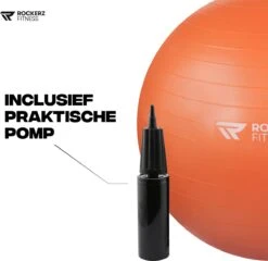 Rockerz Fitness® - Yoga Bal Inclusief Pomp - Pilates Bal - Fitness Bal - Zwangerschapsbal - Goede Houding Bij Het Thuiswerken - 65 Cm - Kleur: Oranje -Fitnessapparatuur Serie Winkel 1200x1164 16