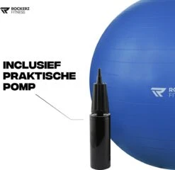 Rockerz Fitness® - Yoga Bal Inclusief Pomp - Pilates Bal - Fitness Bal - Zwangerschapsbal - Goede Houding Bij Het Thuiswerken - 55 Cm - Kleur: Blauw -Fitnessapparatuur Serie Winkel 1200x1164 5