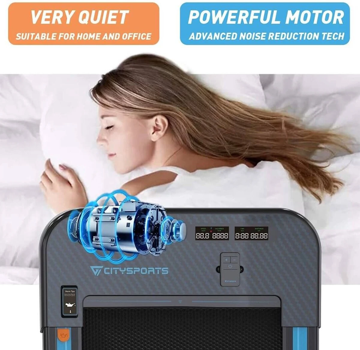 CITYSPORTS Loopband voor thuis/kantoor, 440 W motor, slank en stil, lcd-scherm en teller, ingebouwde Bluetooth-luidspreker Merkloos CITYSPORTS Loopband Voor Thuis/kantoor, 440 W Motor, Slank En Stil, Lcd-scherm En Teller, Ingebouwde Bluetooth-luidspreker -Fitnessapparatuur Serie Winkel