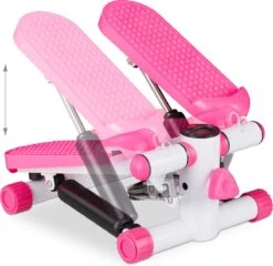 Relaxdays Swing Stepper - 2 Weerstandsbanden - Fitness Stepper - Display - Diverse Kleuren - Roze -Fitnessapparatuur Serie Winkel 1200x1165 1