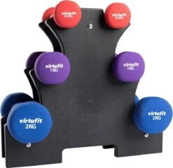 Dumbbells - VirtuFit Dumbellset Met Houder - Dumbell Rek - 7 KG - 6 Dumbells