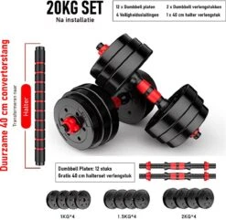 Luxari – 3 In 1 Halterset Pro 20 KG – Verstelbare Halterset - Milieuvriendelijk - Duurzaam Materiaal - Dumbell 7 Luxari – 3 In 1 Halterset Pro 20 KG – Verstelbare Halterset - Milieuvriendelijk - Duurzaam Materiaal - Dumbell -Fitnessapparatuur Serie Winkel 1200x1169 18