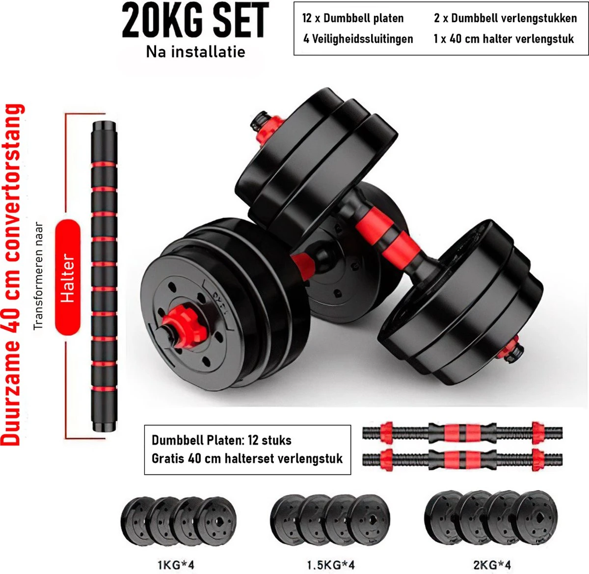 Luxari – 3 in 1 Halterset Pro 20 KG – Verstelbare Halterset - Milieuvriendelijk - Duurzaam materiaal - Dumbell Luxari – 3 In 1 Halterset Pro 20 KG – Verstelbare Halterset - Milieuvriendelijk - Duurzaam Materiaal - Dumbell -Fitnessapparatuur Serie Winkel 1200x1169 18