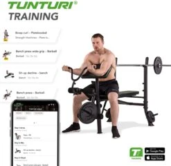 Tunturi WB40 Halterbank - Fitnessbank - Trainingsbank - Bankdrukbank - Thuis Sporten - Leg Extension - Bicep Curls - Incl. Gratis Fitness App 3 Tunturi WB40 Halterbank - Fitnessbank - Trainingsbank - Bankdrukbank - Thuis Sporten - Leg Extension - Bicep Curls - Incl. Gratis Fitness App -Fitnessapparatuur Serie Winkel 1200x1171 8