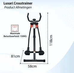 Luxari - Crosstrainer - Voor- En Zijwaartse Bewegingen - Inc. Hartslagfunctie - Hometrainer - Elliptische Trainer -Fitnessapparatuur Serie Winkel 1200x1174 4