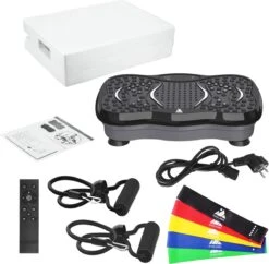 EVOLAND - Trilplaat Fitness Met Bluetooth Speaker - Ibration Plate Met 99 Snelheden En 5 Programma's - Incl Stretchbands En USB Port - Antislip Rubber - Trainingsapparatuur Voor Fitness En Uithoudingstraining -Fitnessapparatuur Serie Winkel 1200x1175