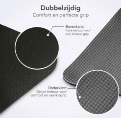 LifeGoods Yogamat - 61x183x0,6cm - Draagriem - Extra Dik - Zwart/Grijs -Fitnessapparatuur Serie Winkel 1200x1177 11