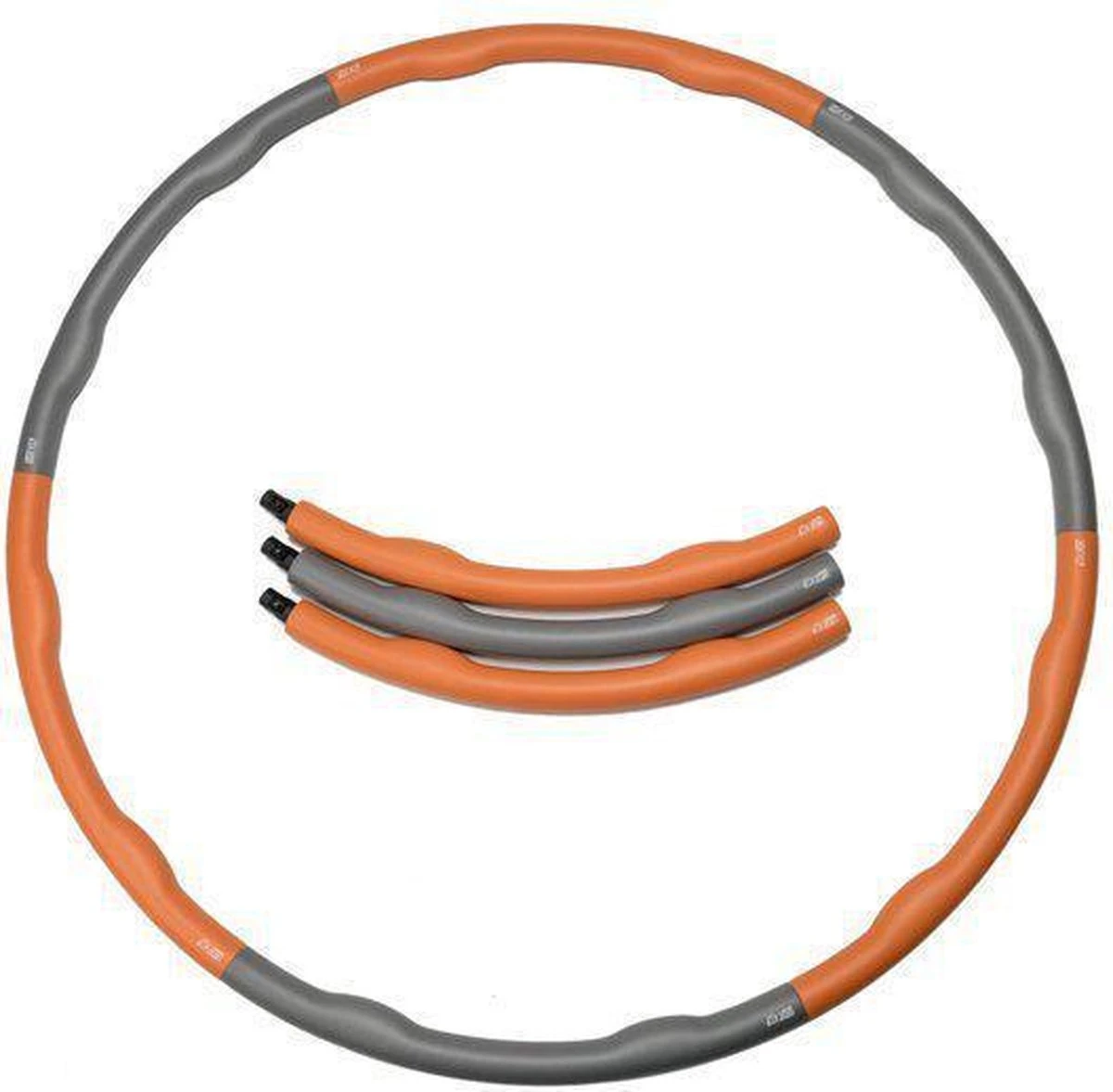 Merkloos Weight Hoop Original - Fitness Hoelahoep - Met DVD - 1.2 Kg - Ø 100 Cm - Oranje/Grijs
