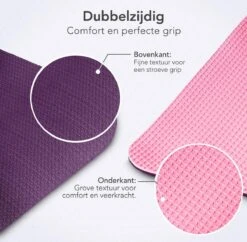 LifeGoods Yogamat - 61x183x0,6cm - Draagriem - Extra Dik - Roze/Paars 9 LifeGoods Yogamat - 61x183x0,6cm - Draagriem - Extra Dik - Roze/Paars -Fitnessapparatuur Serie Winkel 1200x1177 2