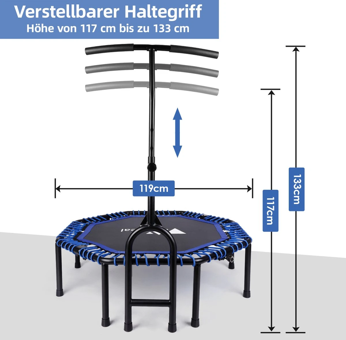 FOXSPORT Trampoline - Jump - Fitness - volwassene of kindertrampoline - fitness trampoline met handvat - Mini trampoline - Kleine Trampoline - Sport Trampoline - Inclusief handgrip - Fitnesstrampolines - 119 cm FOXSPORT Trampoline - Jump - Fitness - Volwassene Of Kindertrampoline - Fitness Trampoline Met Handvat - Mini Trampoline - Kleine Trampoline - Sport Trampoline - Inclusief Handgrip - Fitnesstrampolines - 119 Cm -Fitnessapparatuur Serie Winkel