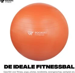 Rockerz Fitness® - Yoga Bal Inclusief Pomp - Pilates Bal - Fitness Bal - Zwangerschapsbal - Goede Houding Bij Het Thuiswerken - 65 Cm - Kleur: Oranje -Fitnessapparatuur Serie Winkel 1200x1178 11