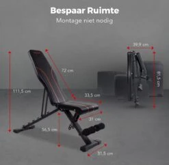 LifeGoods Fitness Halterbank - Verstelbaar - Inklapbaar - Zwart/Rood -Fitnessapparatuur Serie Winkel 1200x1178 14