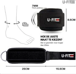 U Fit OneÂ® Barbell Pad & 2 Stuks Ankle Straps Set - Enkelband - Ankle Cuff Strap - Enkel Strap - Billen Trainer - Nekbeschermer - Barpad - Squat Sponge Bar Pad - Schouderpad - Halterstang - Lunges - Hip Thrust - Ufitone -Fitnessapparatuur Serie Winkel 1200x1178 16