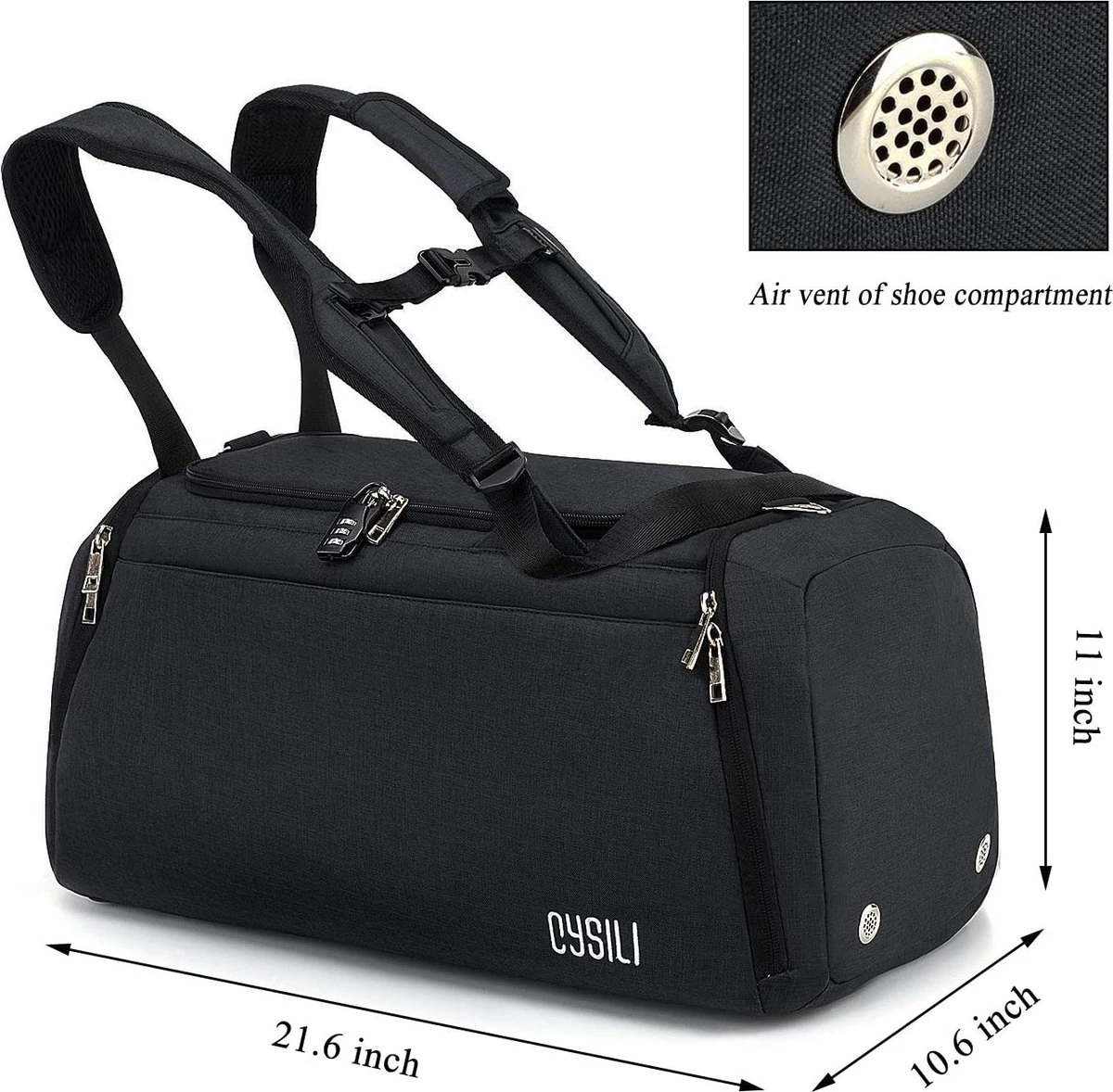 CySILI® Reistas, sporttas, kan als rugzak gedragen worden, handbagage, met schoenenvak en vak voor natte spullen, met cijferslot - voor dames en heren - tas voor sport, fitness, 42 liter inhoud, gym - travel bag & duffel bag CySILI® Reistas, Sporttas, Kan Als Rugzak Gedragen Worden, Handbagage, Met Schoenenvak En Vak Voor Natte Spullen, Met Cijferslot - Voor Dames En Heren - Tas Voor Sport, Fitness, 42 Liter Inhoud, Gym - Travel Bag & Duffel Bag -Fitnessapparatuur Serie Winkel 1200x1178 17