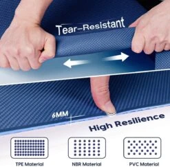 Saferell Antislip Yogamat - Paars - Gemaakt Van TPE Met Extra Dik (6mm) - Sportmat Fitness Mat Duurzaam Paars- Hypoallergene Yoga Mat Met Draagband - 183 Cm X 61 Cm X 0,6 Cm -Fitnessapparatuur Serie Winkel 1200x1179 1