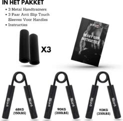 U-Fit One 3 Delige Metal Handtrainer Set - 68kg, 90kg, 113kg - Grip Trainer - Handknijper - Knijphalter - Armtrainer - Hand Knijper - Handgripper - Heavy Gripper - Onderarm - Buigveer 9 U-Fit One 3 Delige Metal Handtrainer Set - 68kg, 90kg, 113kg - Grip Trainer - Handknijper - Knijphalter - Armtrainer - Hand Knijper - Handgripper - Heavy Gripper - Onderarm - Buigveer -Fitnessapparatuur Serie Winkel 1200x1181 17