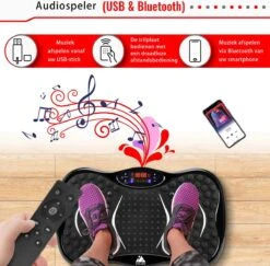 EVOLAND - Trilplaat Fitness Met Bluetooth Speaker - Ibration Plate Met 99 Snelheden En 5 Programma's - Incl Stretchbands En USB Port - Antislip Rubber - Trainingsapparatuur Voor Fitness En Uithoudingstraining -Fitnessapparatuur Serie Winkel 1200x1181 2