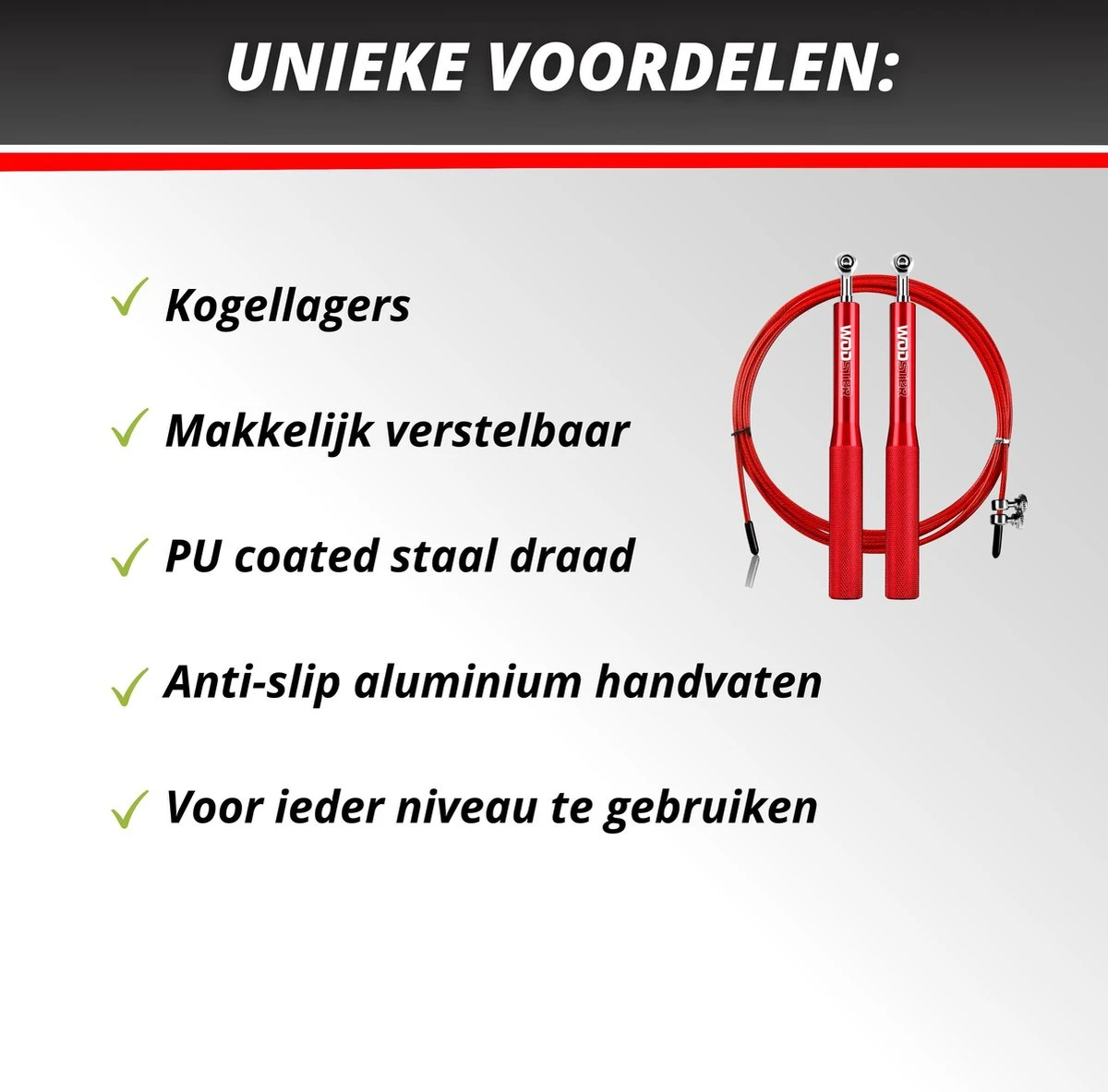 Professioneel Crossfit & Fitness Springtouw – Jump Rope – Speedrope – Verstelbaar – Rood Professioneel Crossfit & Fitness Springtouw – Jump Rope – Speedrope – Verstelbaar – Rood -Fitnessapparatuur Serie Winkel 1200x1183 10