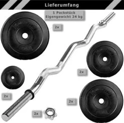 Curlstang - Curl Bar - Gewichten - Curlstang Met Gewichten - Ez Bar - Halterstang - Halterstang 25mm - 23.5 Kg - Inclusief Stersluitingen - Zwart - 120 Cm -Fitnessapparatuur Serie Winkel 1200x1184 19