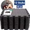 Sport Puzzelmat - Fitnessmat - 12 Stuks Van 30x30x1,2cm - Sportmat Met Antislip - Yogamat - Geluidabsorberend EVA - Totaal 120x90cm - 1,08m² - Zwart -Fitnessapparatuur Serie Winkel 1200x1184 3