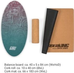 BoarderKING Indoorboard Allrounder Balance Board - Inclusief Vloermat En Kurkrol - 40 X 15 X 84 Cm -Fitnessapparatuur Serie Winkel 1200x1184 6