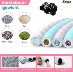 Zelics Sports - Professionele Fitness Hoelahoep Voor Volwassenen Met Gewicht - Gemaakt Van Roestvrij Staal, Zachte Foam En Anti-Zweet Buitenlaag - Sport Hoepel - Hula Hoop - Weight Hoop - Hoepel Fitness - 92cm/1.2 Kg Vulbaar- Inclusief Spingtouw -Fitnessapparatuur Serie Winkel 1200x1185 5