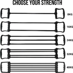 U Fit One® Instelbare Resistance Power Band Tube - 8 To 40kg Chest Expander - Borsttrainer - Armtrainer - Resistance Band - Dumbbells - Ufitone -Fitnessapparatuur Serie Winkel 1200x1186 16