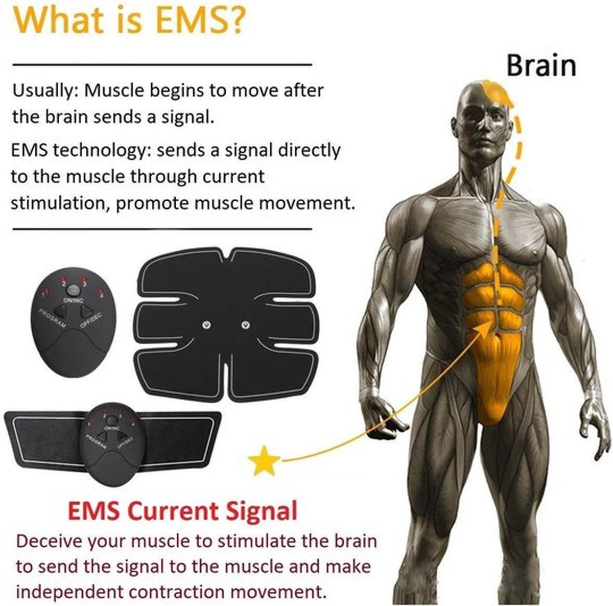 EMS Buikspiertrainer - Massage Apparaat - Elektrische Buiktrainer - Six pack Trainer - AB Trainer - Fitness Afvallen - Lichaam Trainer - Spier Massage - 6 programma’s - Zwart EMS Buikspiertrainer - Massage Apparaat - Elektrische Buiktrainer - Six Pack Trainer - AB Trainer - Fitness Afvallen - Lichaam Trainer - Spier Massage - 6 Programma’s - Zwart -Fitnessapparatuur Serie Winkel