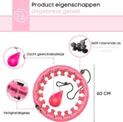 FAVE Verstelbare Hoelahoep Met Gewicht – Hula Hoep Fitness – Weighted – Hoepel – Voor Volwassenen En Kinderen - Roze 4 FAVE Verstelbare Hoelahoep Met Gewicht – Hula Hoep Fitness – Weighted – Hoepel – Voor Volwassenen En Kinderen - Roze -Fitnessapparatuur Serie Winkel 1200x1188 3