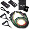 Athletix Weerstandsbanden XL Set - Handvaten - Enkelbanden - Gratis Draagtas & Oefeningen - 5 Resistance Bands -Fitnessapparatuur Serie Winkel 1200x1189 2