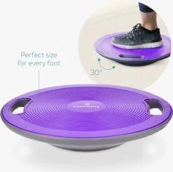 Navaris Anti-slip Balansbord Voor Evenwichtstraining - Balanstrainer - Wiebelbord - Voor Beginners En Professionals - Diameter 40cm - Lila -Fitnessapparatuur Serie Winkel 1200x1189 3