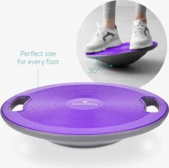 Navaris Anti-slip Balansbord Voor Evenwichtstraining - Balanstrainer - Wiebelbord - Voor Beginners En Professionals - Diameter 40cm - Lila -Fitnessapparatuur Serie Winkel 1200x1189 4