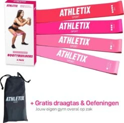 Athletix® - Roze Weerstandsbanden Set - 4 Resistance Bands - Booty Bands Met Gratis Draagtas En Oefeningen -Fitnessapparatuur Serie Winkel 1200x1189 5