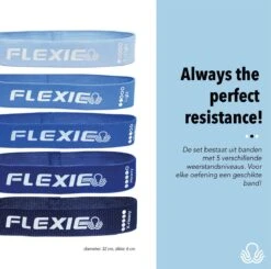 FLEXIE B-BANDS - Weerstandsbanden - Resistance Bands Set - Booty Band - Fitness Elastiek - Crossfit - Stof/Katoen - Blauw -Fitnessapparatuur Serie Winkel 1200x1190 11