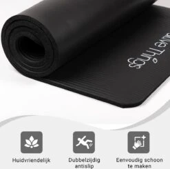 Yoga Mat Sportmat Fitnessmat Antislip NBR - 1 Cm Zwart 7 Yoga Mat Sportmat Fitnessmat Antislip NBR - 1 Cm Zwart -Fitnessapparatuur Serie Winkel 1200x1190 7