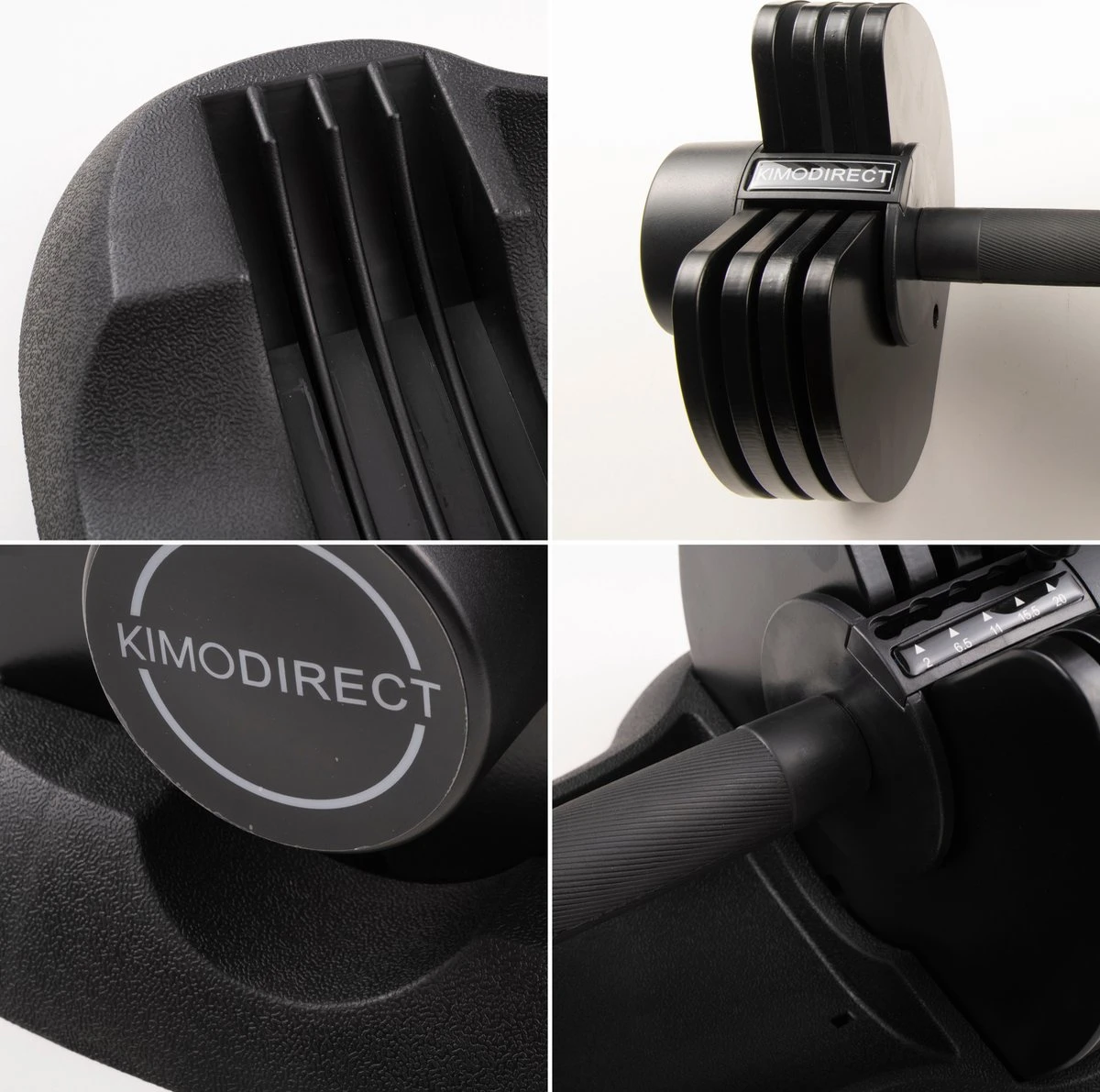 KIMO DIRECT Verstelbare Dumbbell 20KG - Dumbells - Gewichten - 2/6,5/11/15,5/20KG - Smart Dumbell - Zwart KIMO DIRECT Verstelbare Dumbbell 20KG - Dumbells - Gewichten - 2/6,5/11/15,5/20KG - Smart Dumbell - Zwart -Fitnessapparatuur Serie Winkel 1200x1191 19
