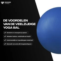 Rockerz Fitness® - Yoga Bal Inclusief Pomp - Pilates Bal - Fitness Bal - Zwangerschapsbal - Goede Houding Bij Het Thuiswerken - 55 Cm - Kleur: Blauw -Fitnessapparatuur Serie Winkel 1200x1191 3