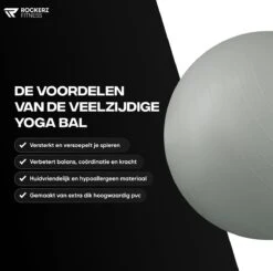 Rockerz Fitness® - Yoga Bal Inclusief Pomp - Pilates Bal - Fitness Bal - Zwangerschapsbal - Goede Houding Bij Het Thuiswerken - 90 Cm - Kleur: Grijs 6 Rockerz Fitness® - Yoga Bal Inclusief Pomp - Pilates Bal - Fitness Bal - Zwangerschapsbal - Goede Houding Bij Het Thuiswerken - 90 Cm - Kleur: Grijs -Fitnessapparatuur Serie Winkel 1200x1191 8