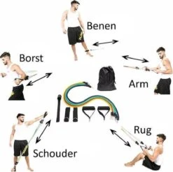 Weerstandsbanden Set - Fitness Elastiek - Resistance Band - Workout Set Met Handvat - Full Body Workout -Fitnessapparatuur Serie Winkel 1200x1193 12