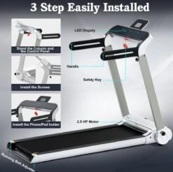 Merax Elektrische Loopband - Opvouwbaar - Inklapbaar Hardloopband - Professioneel - Fitness Hometrainer - Zilver Met Zwart -Fitnessapparatuur Serie Winkel 1200x1193 6