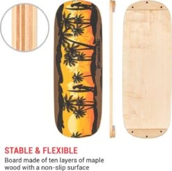 BoarderKING Indoorboard Classic Balance Board + Mat + Rol Hout/kurk Geel -Fitnessapparatuur Serie Winkel 1200x1194 7