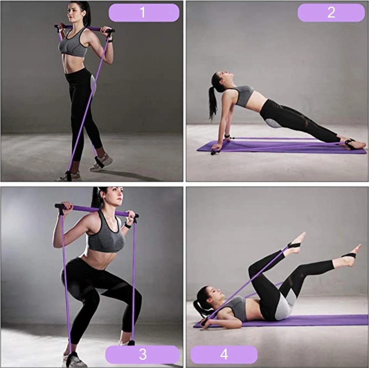 Bodio Pilates stick - Pilates Bar - Weerstandsband - Resistance band - Fitness elastiek - Weerstandbanden Fitness - Fitness krachttraining - Fitness - Pilates - Binnen - Buiten - Full body workout - Paars Bodio Pilates Stick - Pilates Bar - Weerstandsband - Resistance Band - Fitness Elastiek - Weerstandbanden Fitness - Fitness Krachttraining - Fitness - Pilates - Binnen - Buiten - Full Body Workout - Paars -Fitnessapparatuur Serie Winkel 1200x1195 11