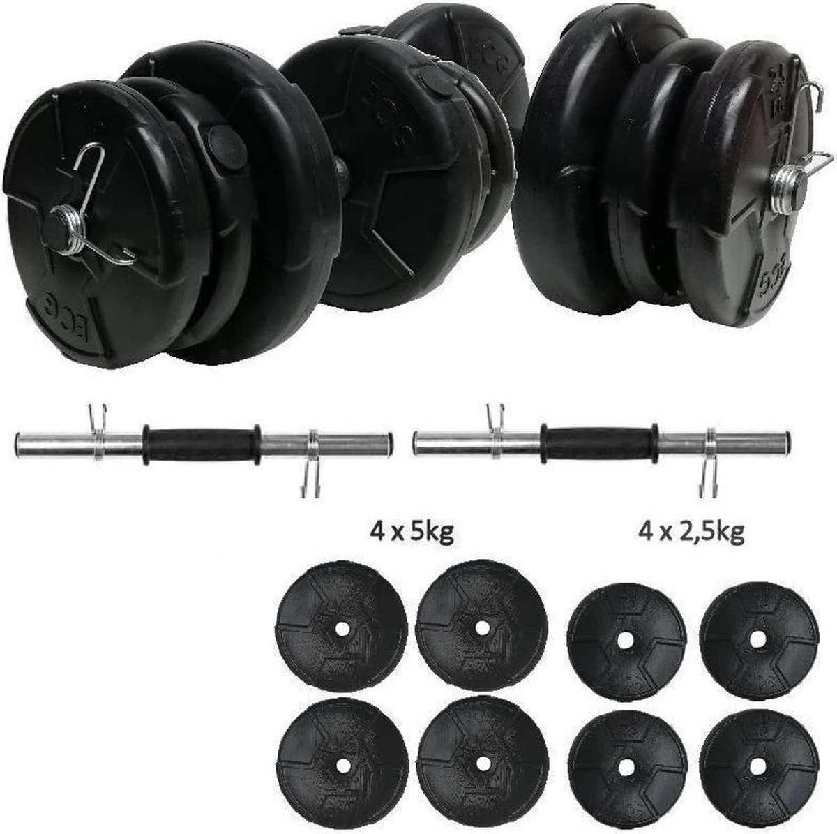 ECGSPOR Verstelbare Dumbbells - 2 x 15 kg - Halterset / Dumbbell Set 30 kg - Zwart ECGSPOR Verstelbare Dumbbells - 2 X 15 Kg - Halterset / Dumbbell Set 30 Kg - Zwart -Fitnessapparatuur Serie Winkel 1200x1195 19