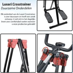Luxari - Crosstrainer - Voor- En Zijwaartse Bewegingen - Inc. Hartslagfunctie - Hometrainer - Elliptische Trainer -Fitnessapparatuur Serie Winkel 1200x1195
