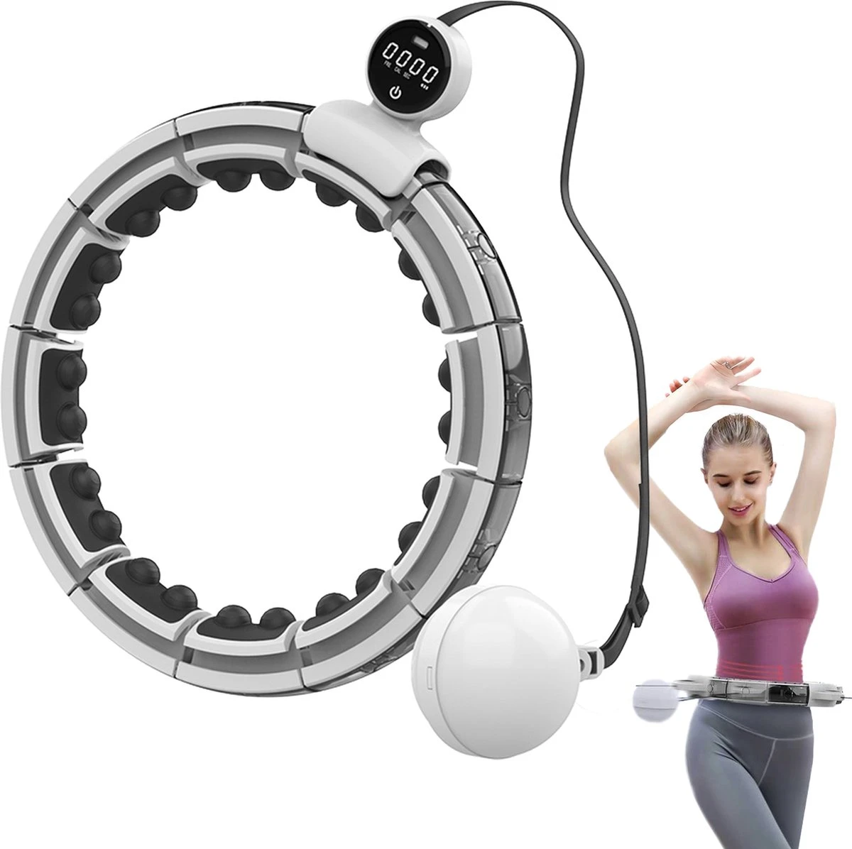 Zoluko Hoelahoep Met Telfunctie - Incl. E-Book - Hula Hoop - Hoepel - Hoelahoep Fitness - Hula Hoop Fitness - Fitness Hoepel - Weighted Hula Hoop - Weight Hoop - Hoelahoep Met Sensor - Hoelahoep Volwassenen - Hoepel Fitness - Body Hoop - 1.7 KG