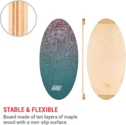 BoarderKING Indoorboard Allrounder Balance Board - Inclusief Vloermat En Kurkrol - 40 X 15 X 84 Cm -Fitnessapparatuur Serie Winkel 1200x1197 18