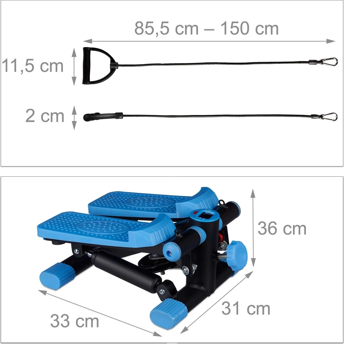 relaxdays swing stepper - 2 weerstandsbanden - computer - verstelbare weerstand Relaxdays Swing Stepper - 2 Weerstandsbanden - Computer - Verstelbare Weerstand -Fitnessapparatuur Serie Winkel