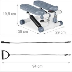 Relaxdays Swing Stepper - 2 Weerstandsbanden - Fitness Stepper - Display - Diverse Kleuren - Grijs -Fitnessapparatuur Serie Winkel 1200x1198 2