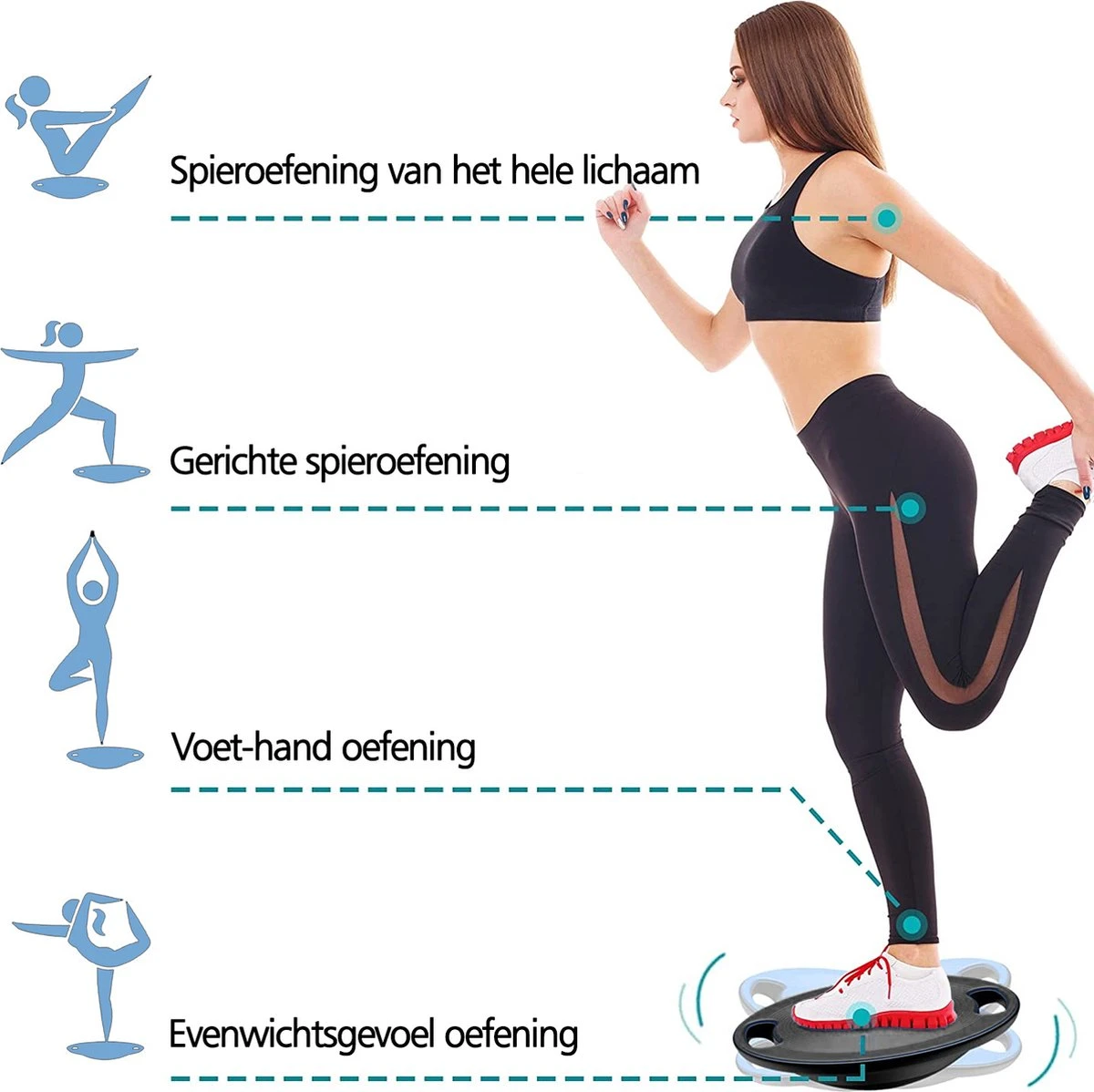 Swilix ® Balance Board - Balansbord Ø40 cm - Balanstrainer met 2 Handgrepen - Zwart Swilix ® Balance Board - Balansbord Ø40 Cm - Balanstrainer Met 2 Handgrepen - Zwart -Fitnessapparatuur Serie Winkel 1200x1198 38